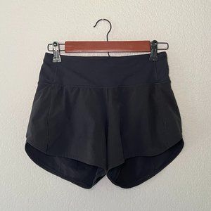 Black Lululemon Speed Up Short Mid Rise (Size: 2 Tall)
